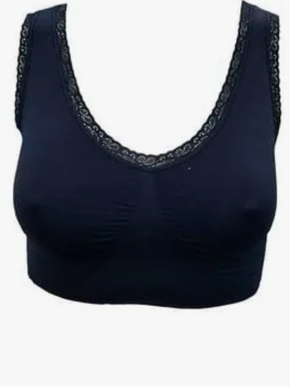 Rhonda Sheer Lace-Trim Seamless Comfort Bra - Black 2XL